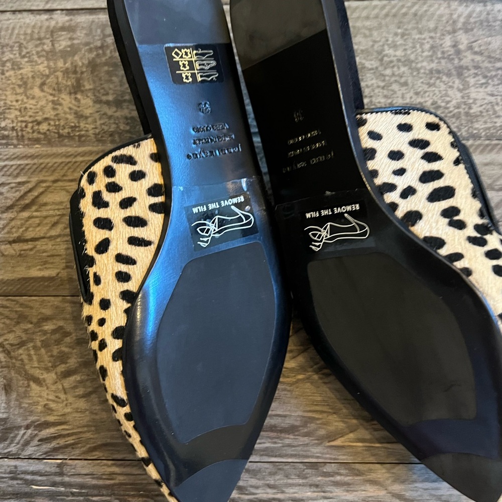 Jenni Kayne Black and Tan Animal Print Mules - Picture 3 of 5